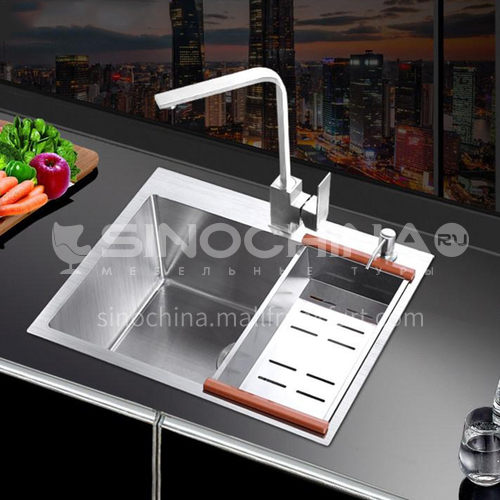201 brushed stainless steel single-bath kitchen sink WJW-12